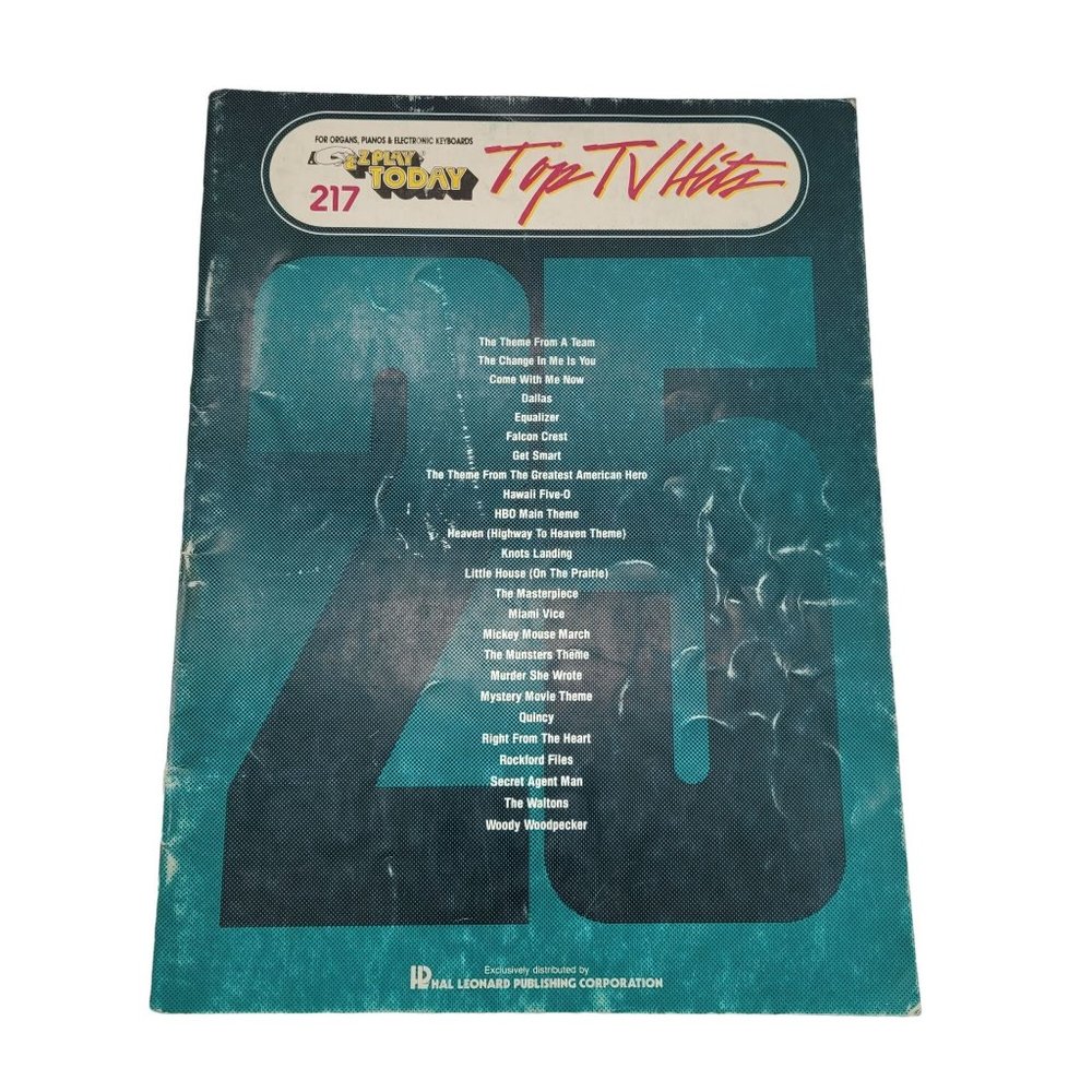E-Z Play Today Top TV Hits #217  Organ, Piano and Electric Keyboard Sheet Music